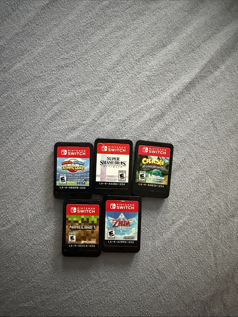 Nintendo Switch Game Card Bundle with Red Label Accents (5 Pack)